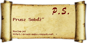 Prusz Sebő névjegykártya